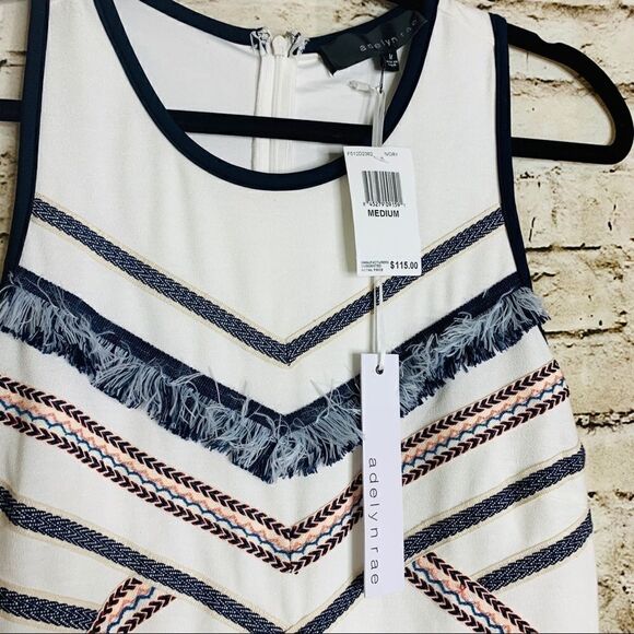 NWT Adelyn Rae Fringe White Dress sz Medium - Picture 8 of 11